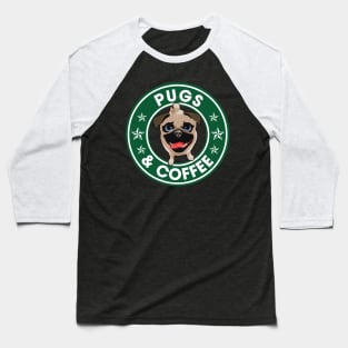 Pugs And Coffee Baseball T-Shirt